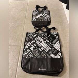 lululemon Black and White Tote Bags Set 2